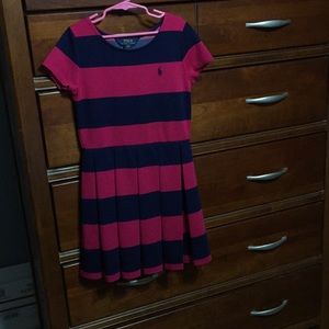 Short sleeve Polo Dress-Red and Blue